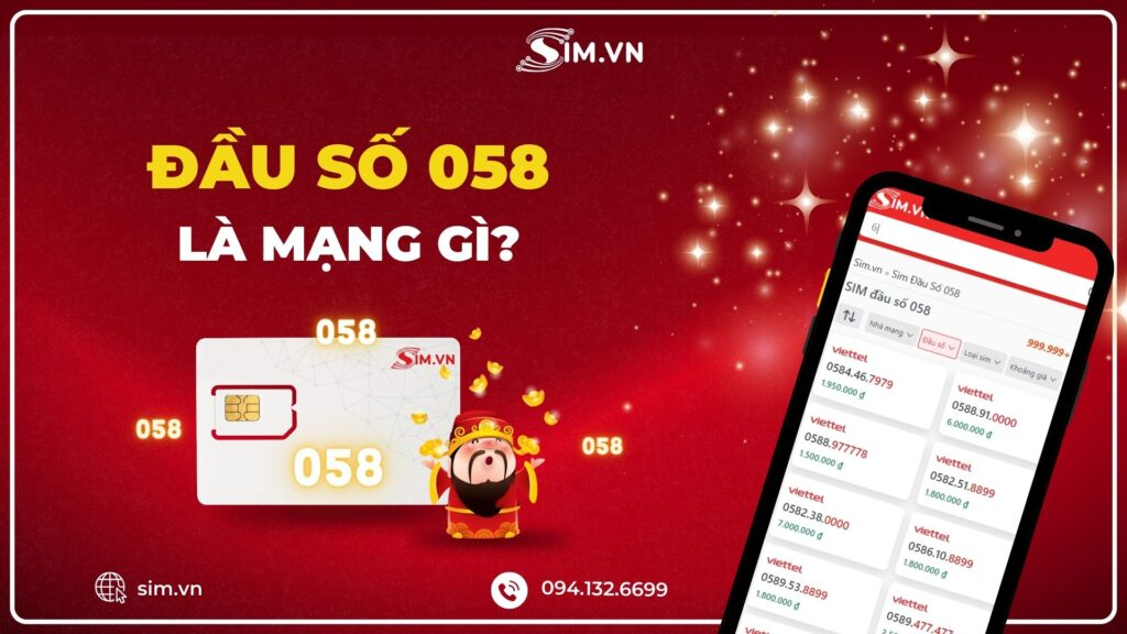 Đầu số 058 thuộc nhà mạng Vietnamobile