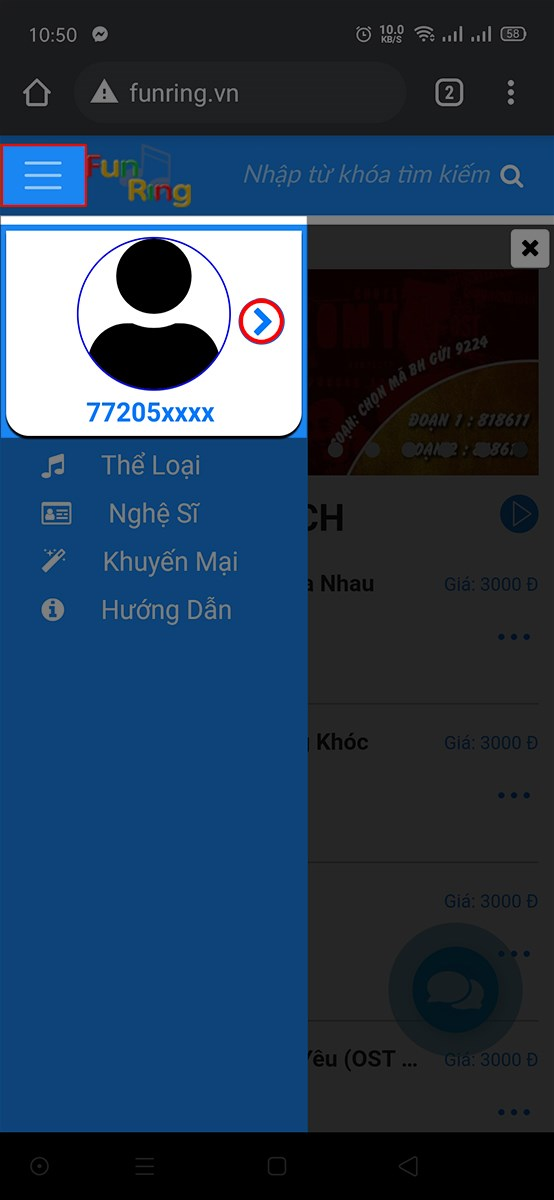Truy cập trang thông tin 