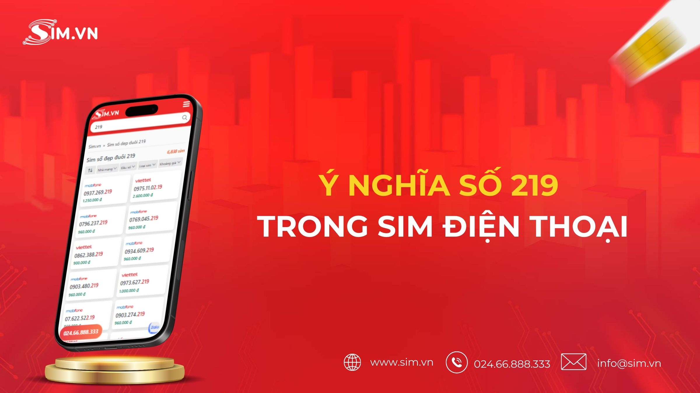 Ý nghĩa số 219 trong sim điện thoại 