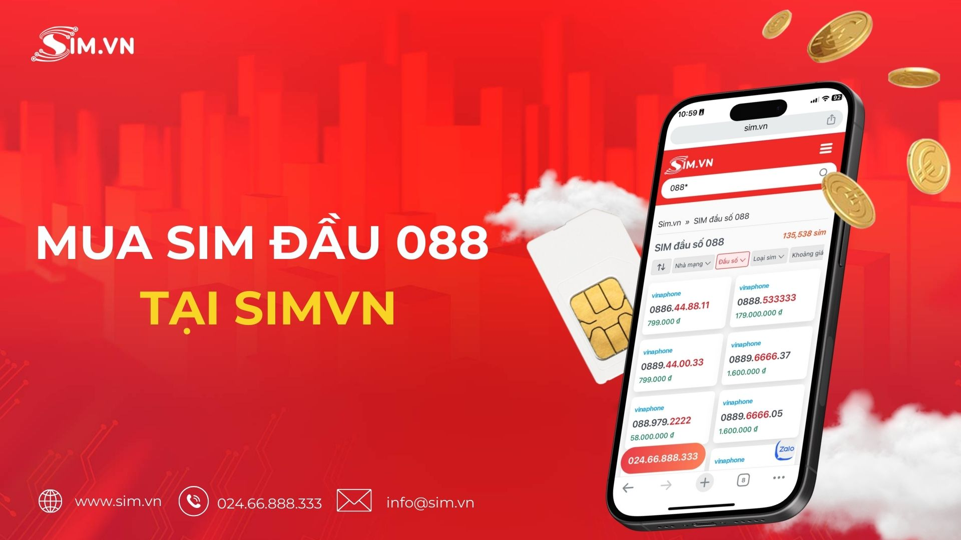 Mua sim đầu 088 tại ABSim