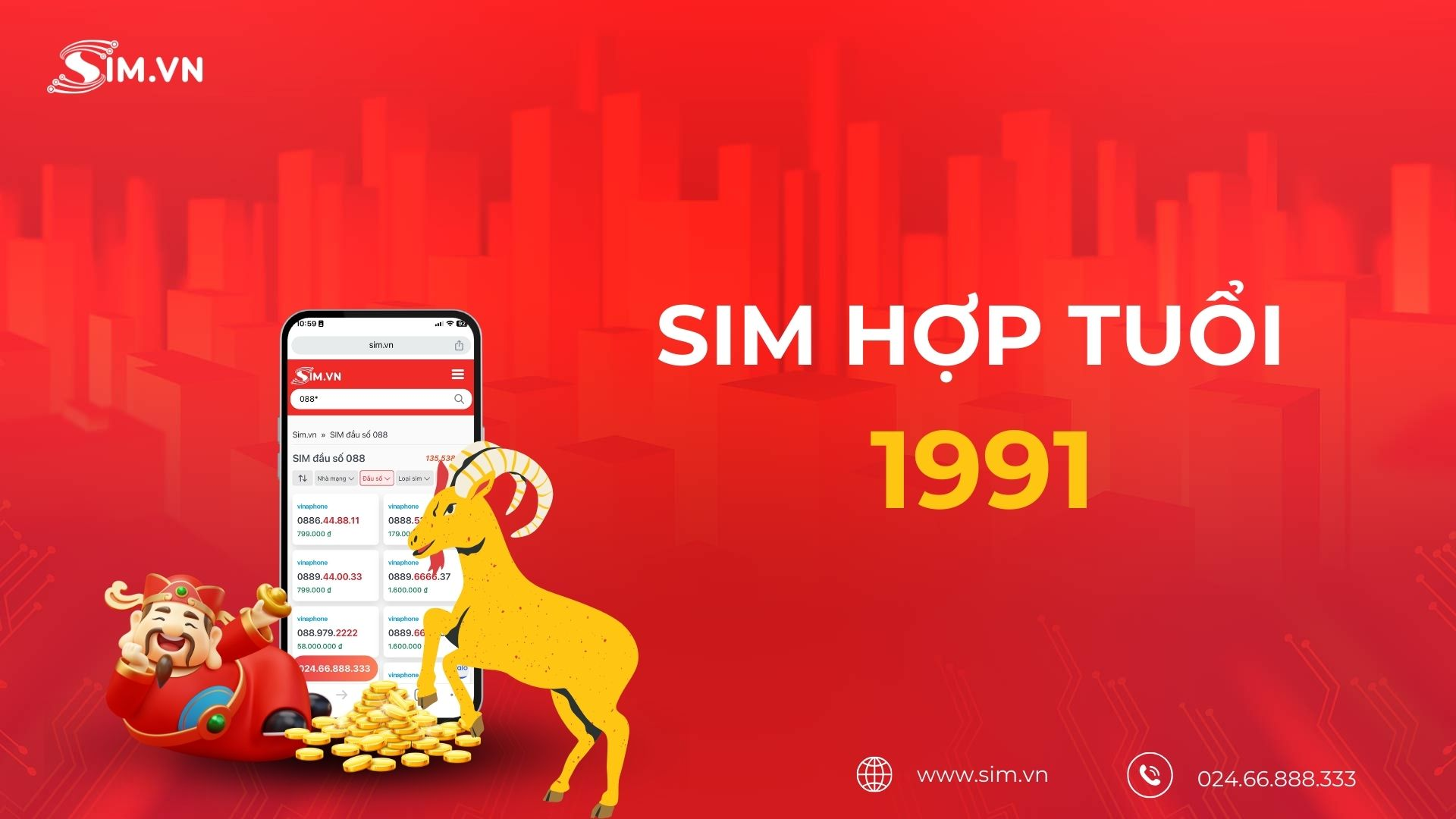 Sim hợp tuổi 1991 Tân Mùi Sim hợp tuổi 1991