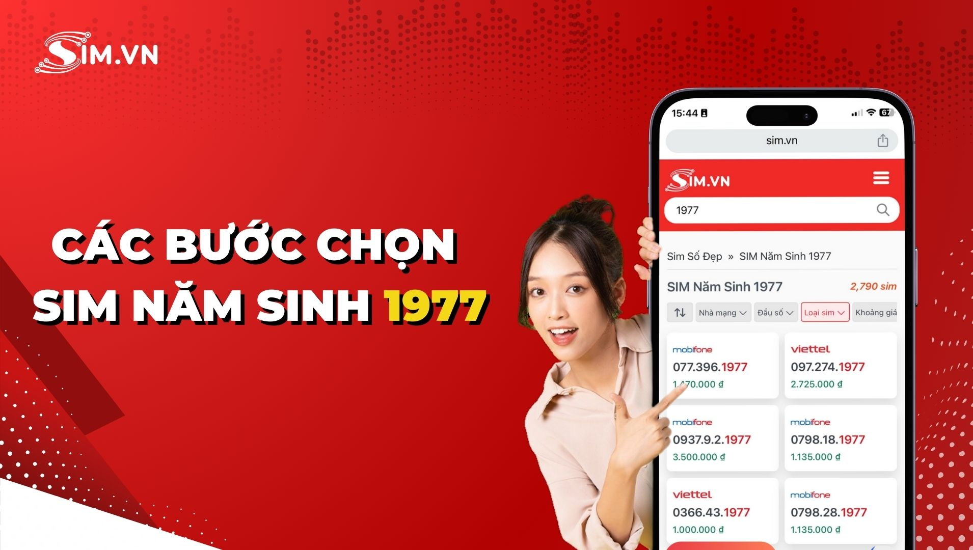 chọn sim năm sinh 1977 Các bước chọn sim năm sinh 1977