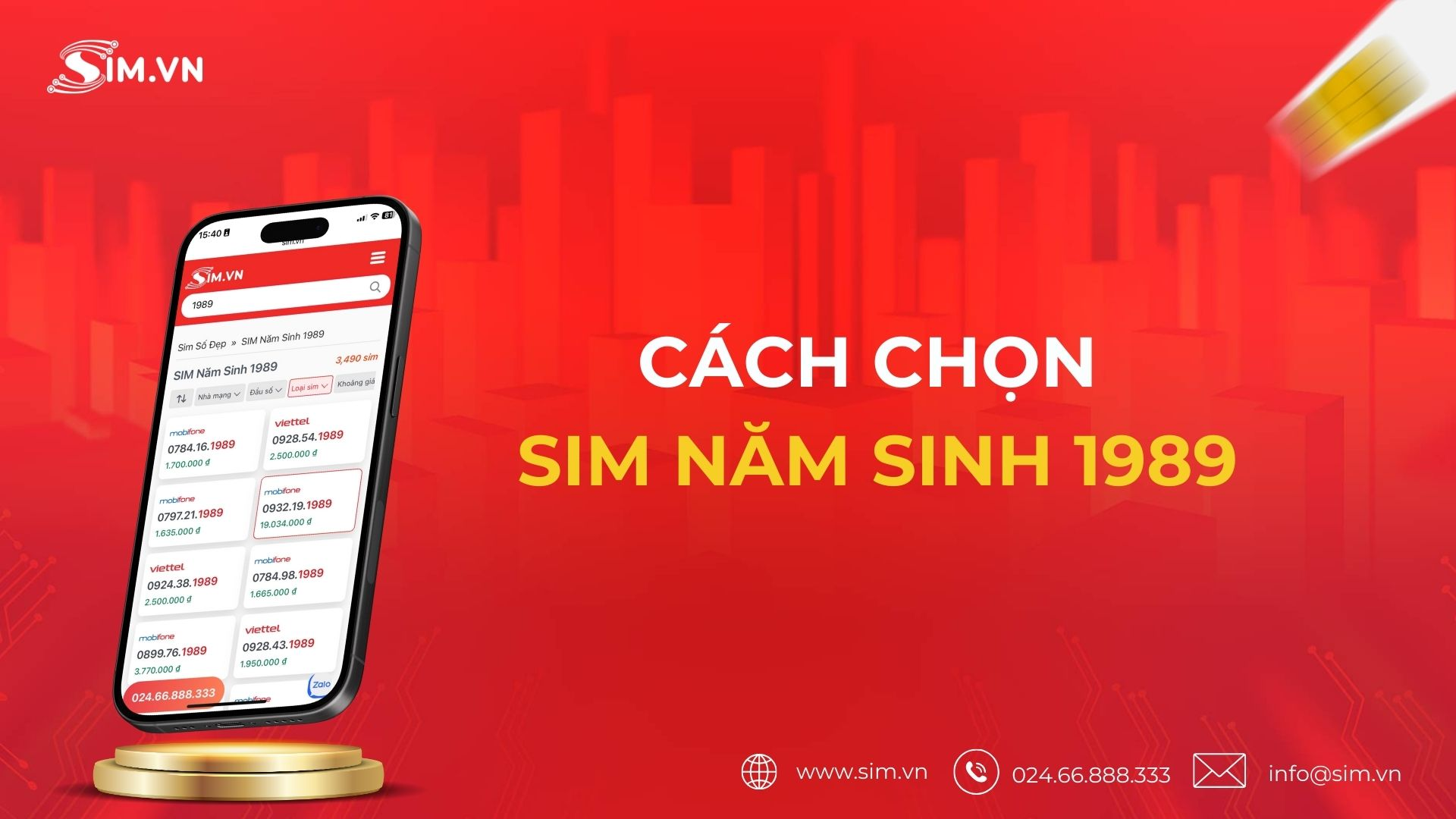 các bước chọn sim năm sinh 1989 Cách chọn sim năm sinh 1989