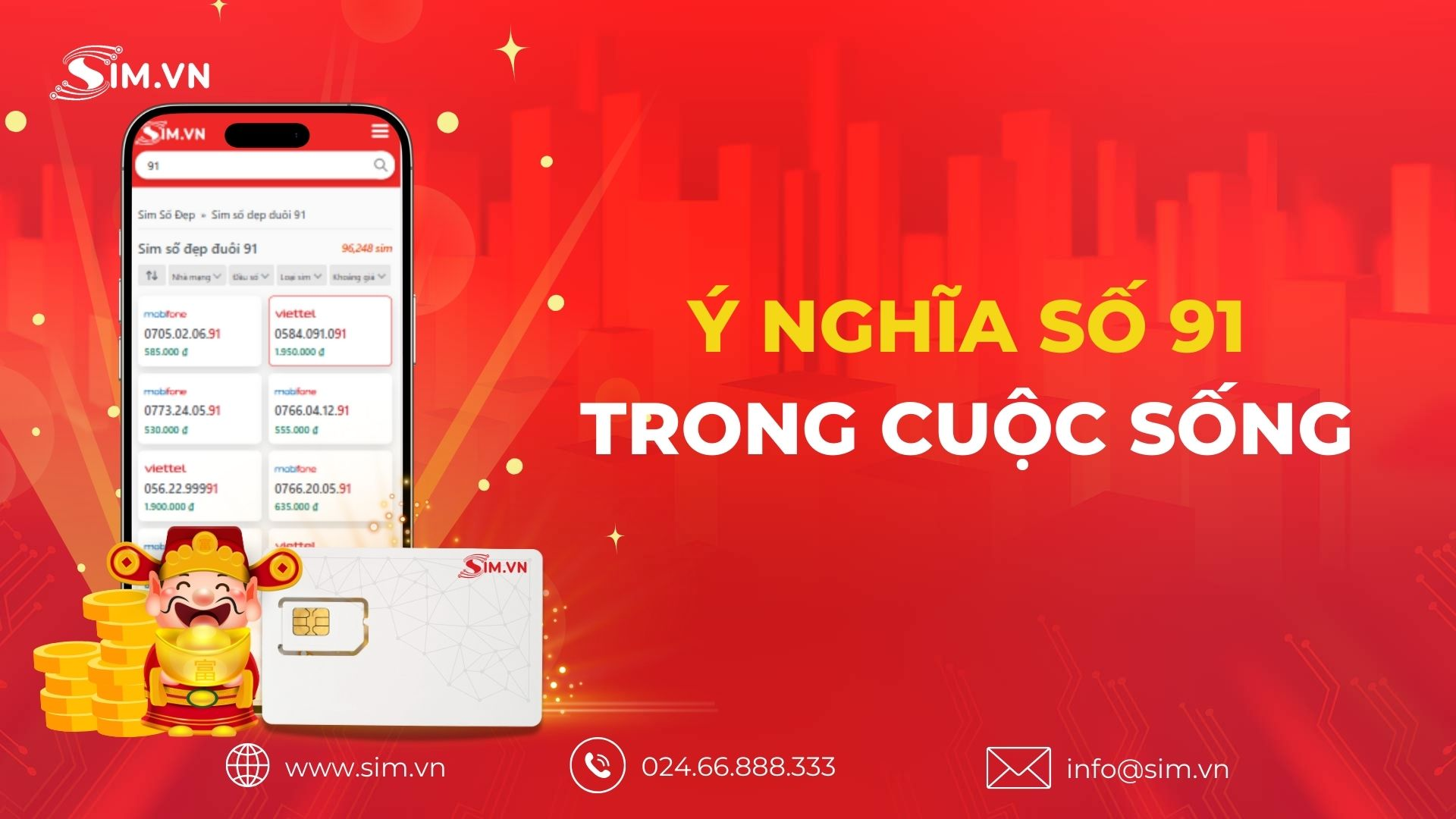 Ý nghĩa số 91 trong sim số đẹp