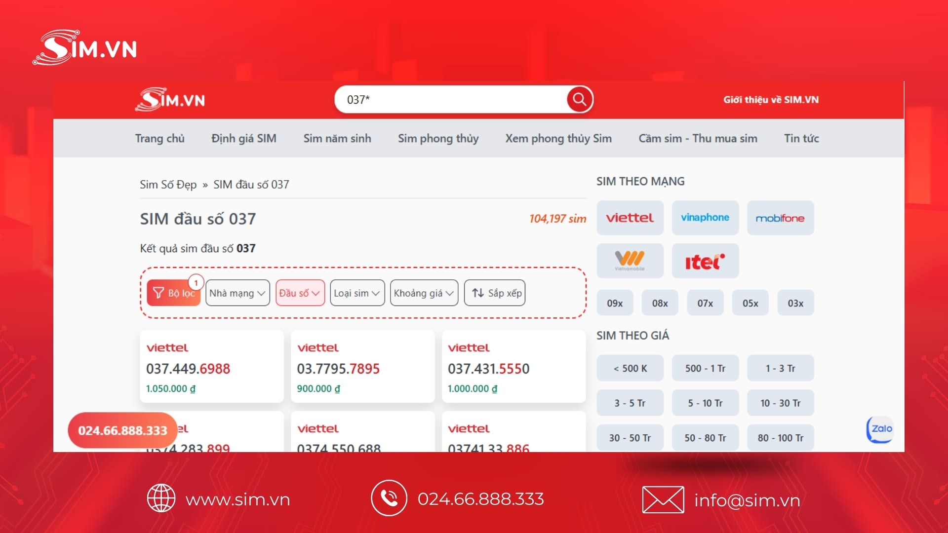 Hướng dẫn chọn Sim đầu số 037 tại ABSim Hướng dẫn chọn Sim đầu số 037 tại ABSim