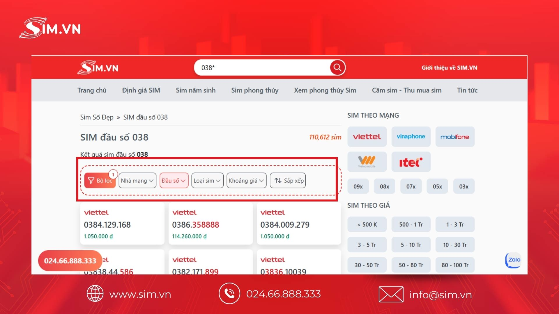 Hướng dẫn chọn Sim đầu số 038 tại ABSim Hướng dẫn chọn Sim đầu số 038 tại ABSim