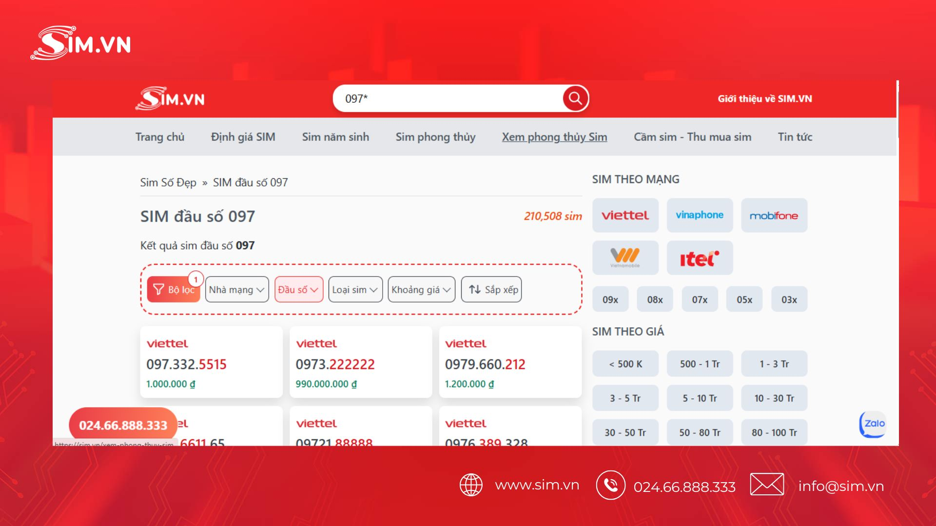 Hướng dẫn chọn Sim đầu số 097 tại ABSim Hướng dẫn chọn Sim đầu số 097 tại ABSim