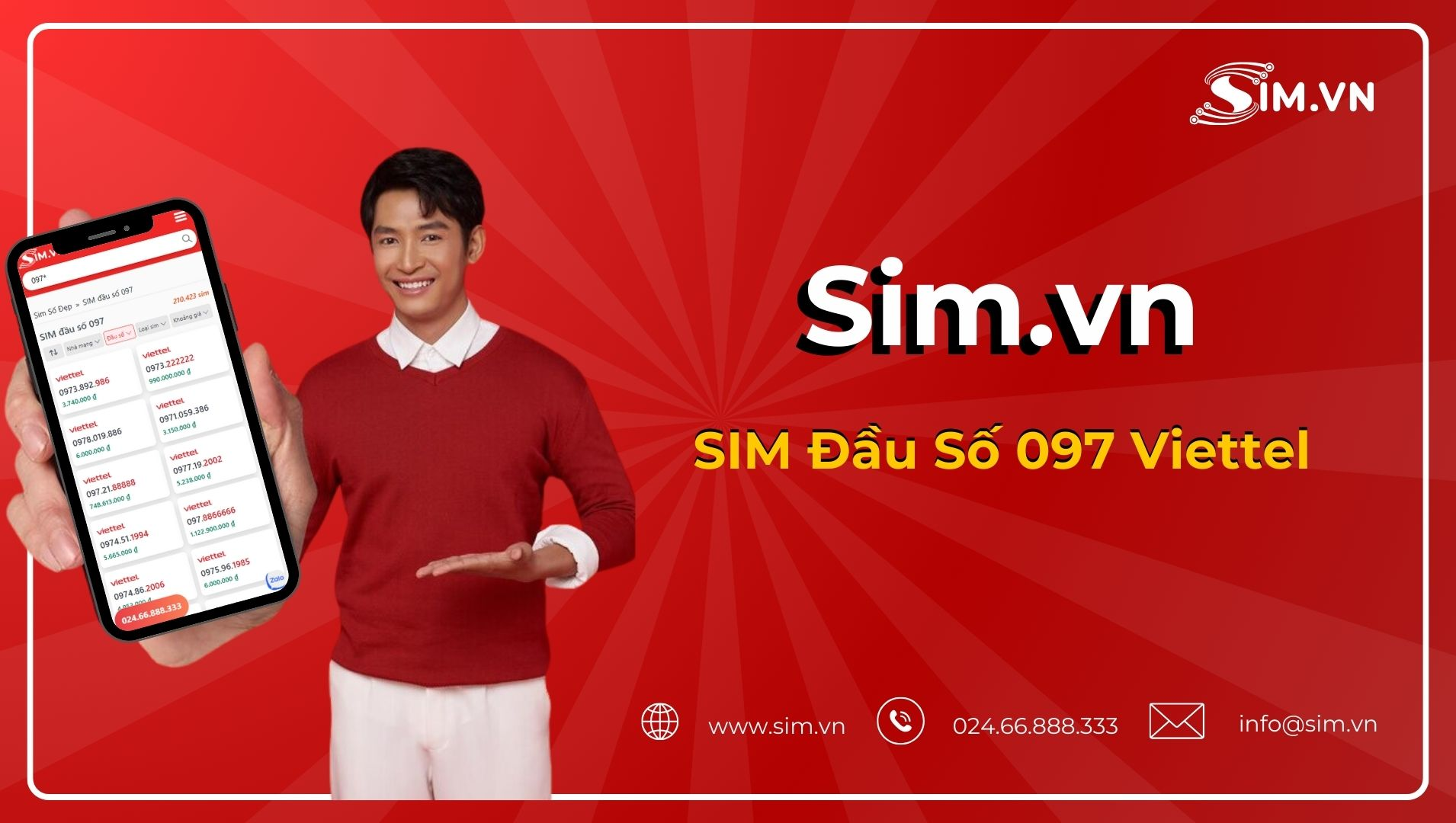 Sim đầu số 097 Viettel Sim đầu số 097 Viettel