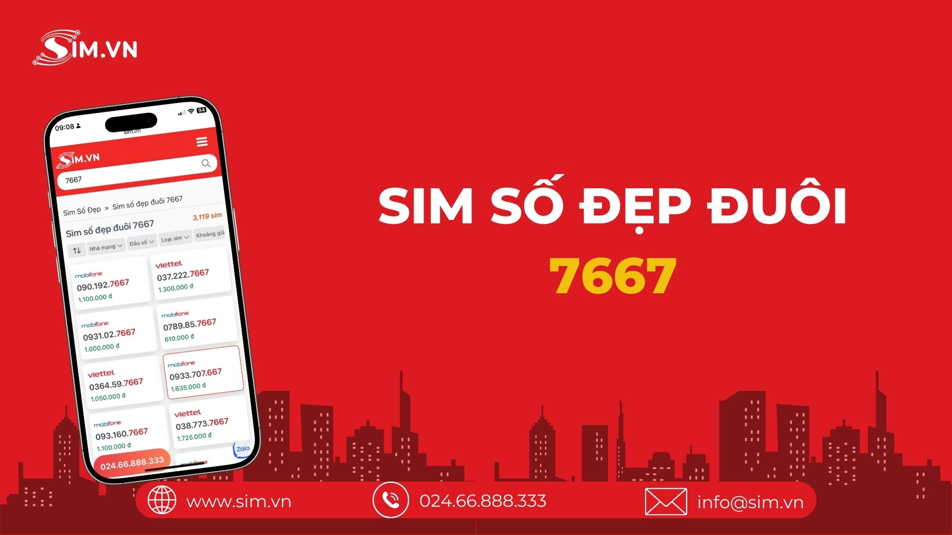 Chọn sim đuôi 7667 phù hợp