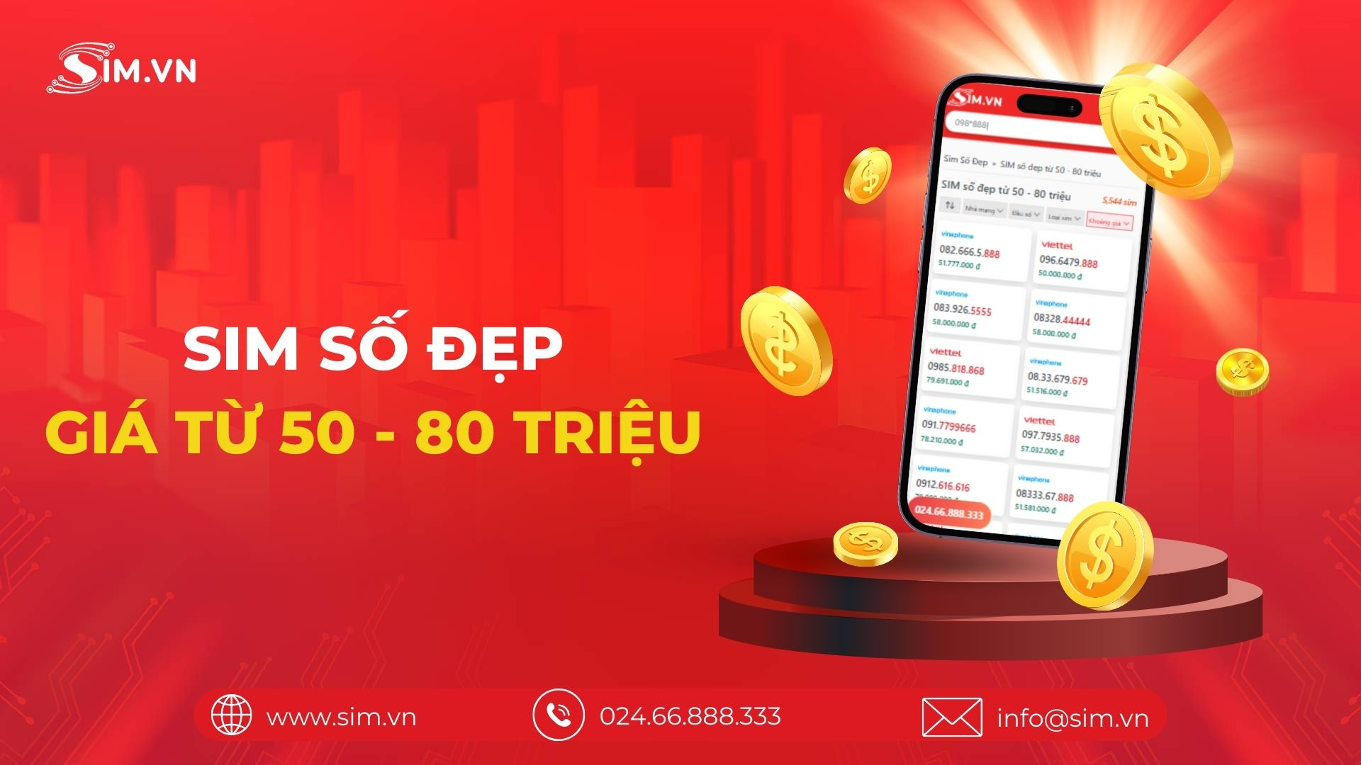 Sim số đẹp giá từ 50 triệu - 80 triệu Sim số đẹp giá từ 50 triệu - 80 triệu