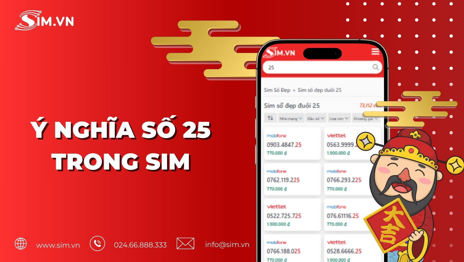 Ý nghĩa số 25 trong sim số đẹp