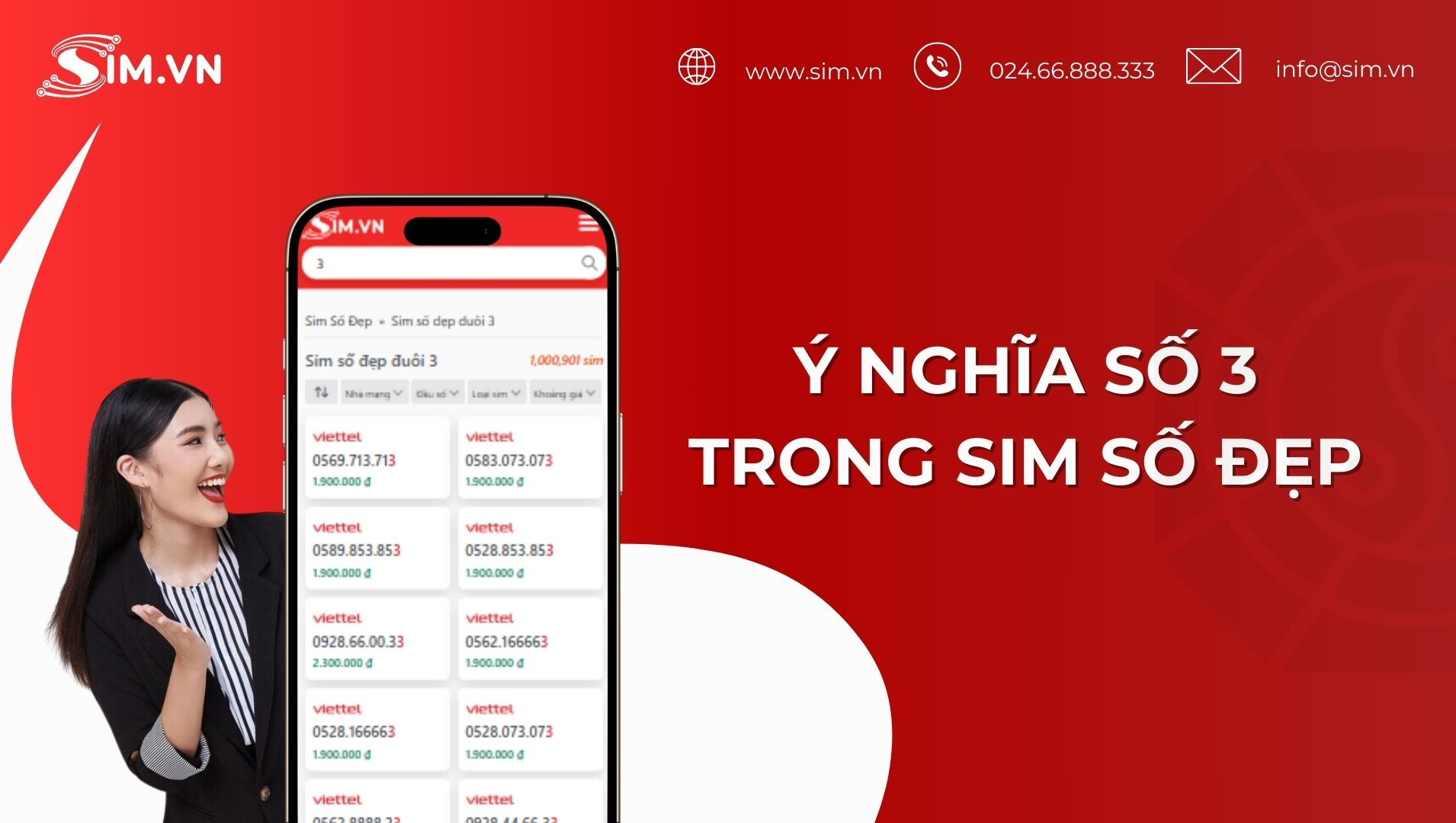 Ý nghĩa số 3 trong sim số đẹp
