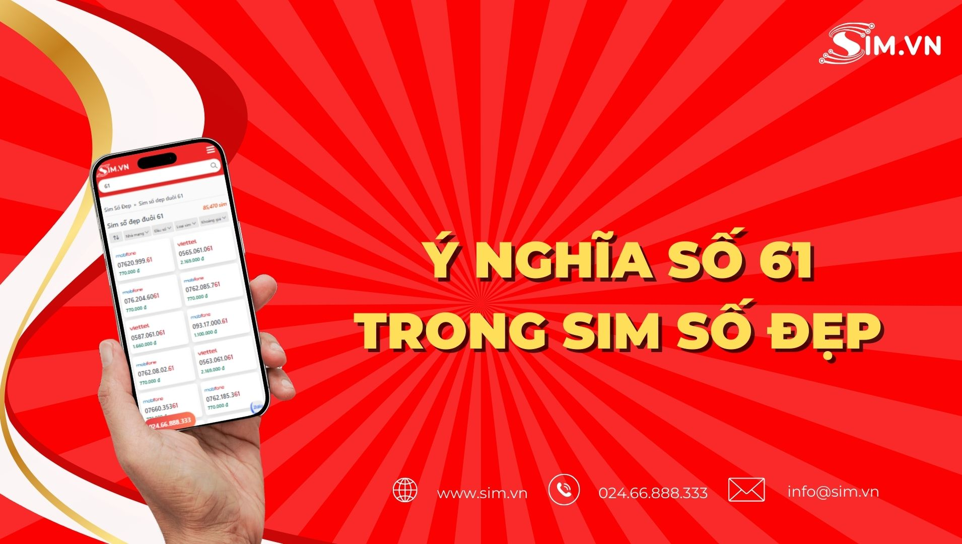 Ý nghĩa số 61 trong sim số đẹp