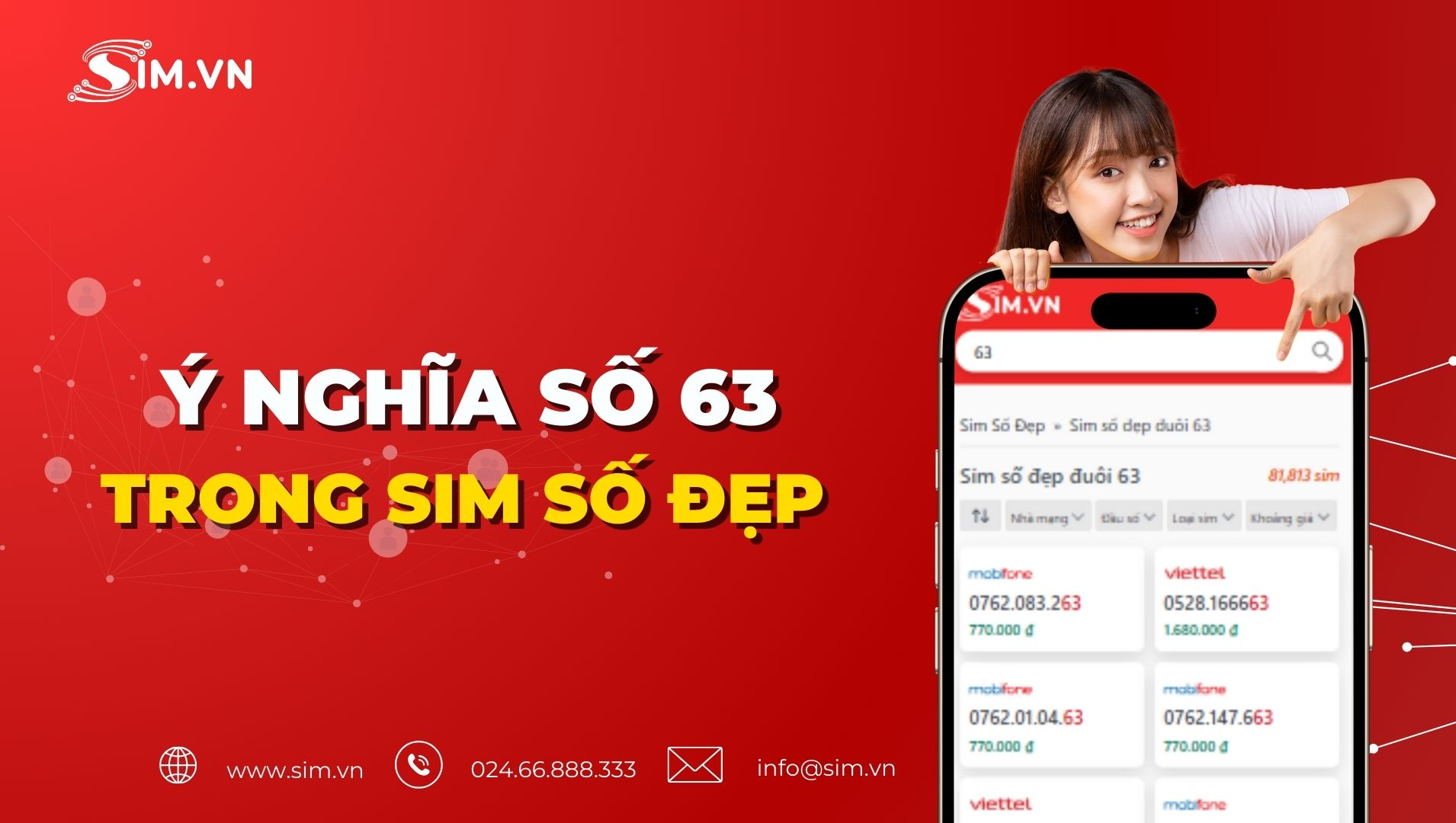 Ý nghĩa số 63 trong sim số đẹp