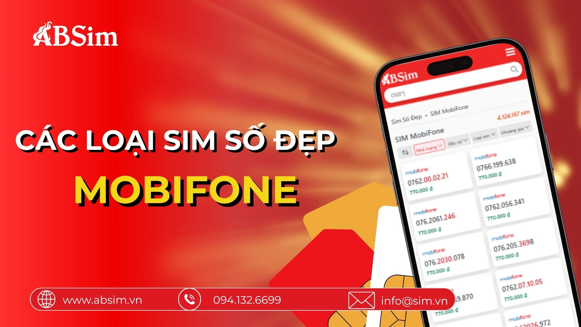 Các loại sim số đẹp Mobifone Các loại sim số đẹp Mobifone