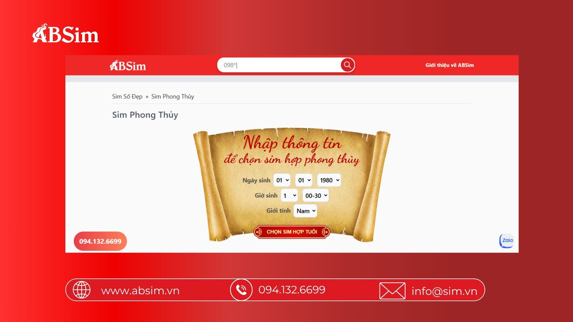 Nhập thông tin vào thanh công cụ để tìm kiếm sim phong thủy phù hợp Nhập thông tin vào thanh công cụ để tìm kiếm sim phong thủy phù hợp