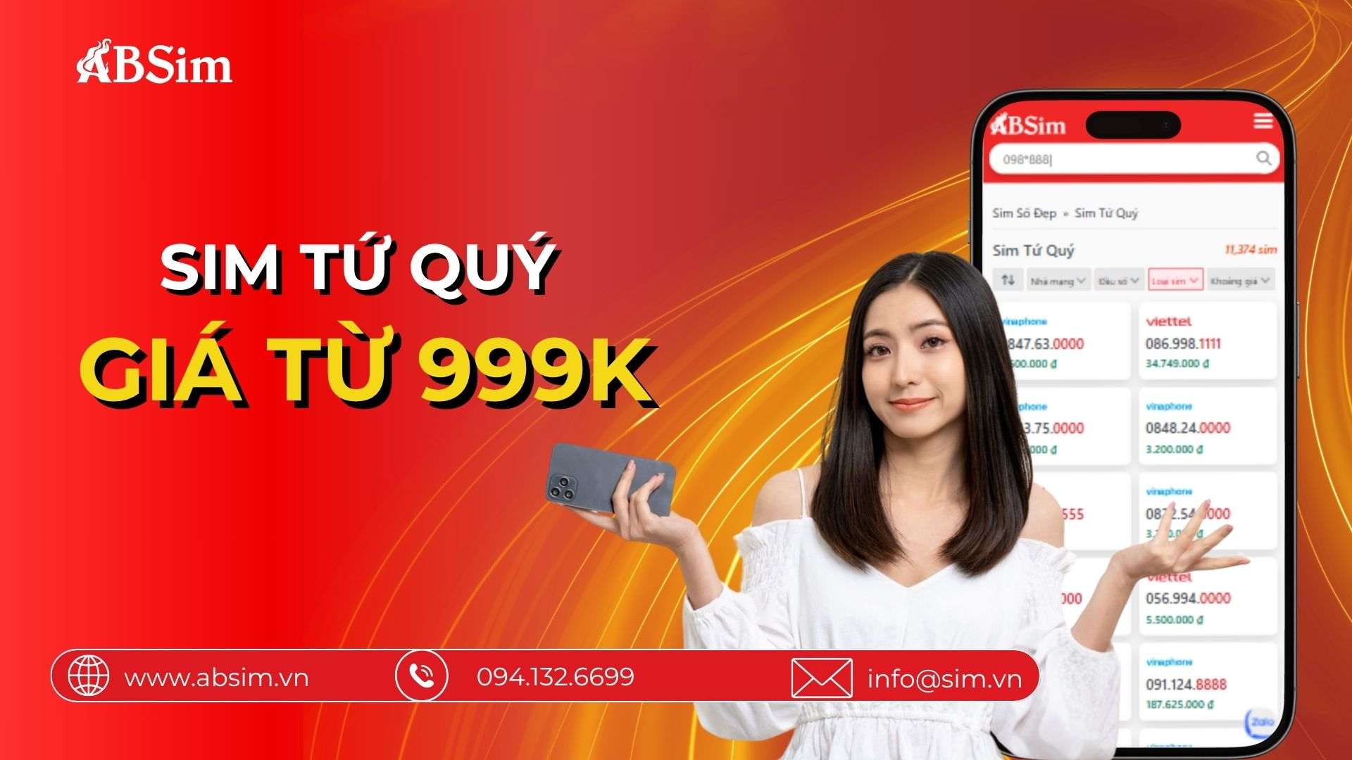 Sim Tứ Quý giá chỉ từ 999K Sim Tứ Quý giá chỉ từ 999K