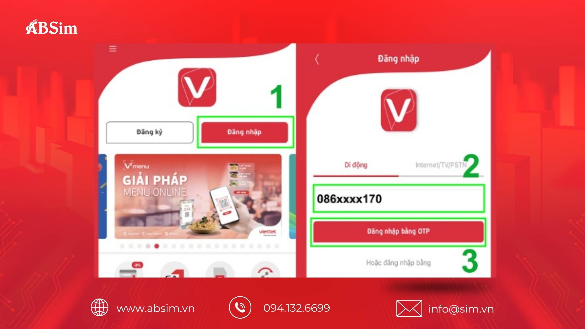 Đăng nhập ứng dụng My Viettel 