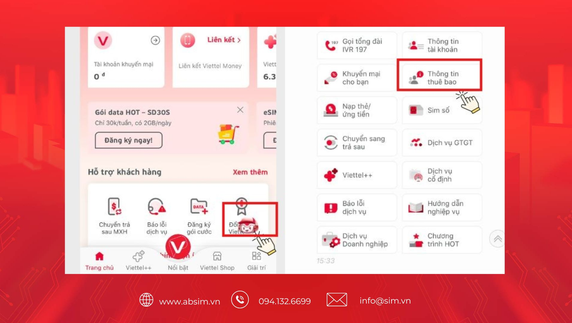 Kiểm tra thông tin chính chủ qua My Viettel 