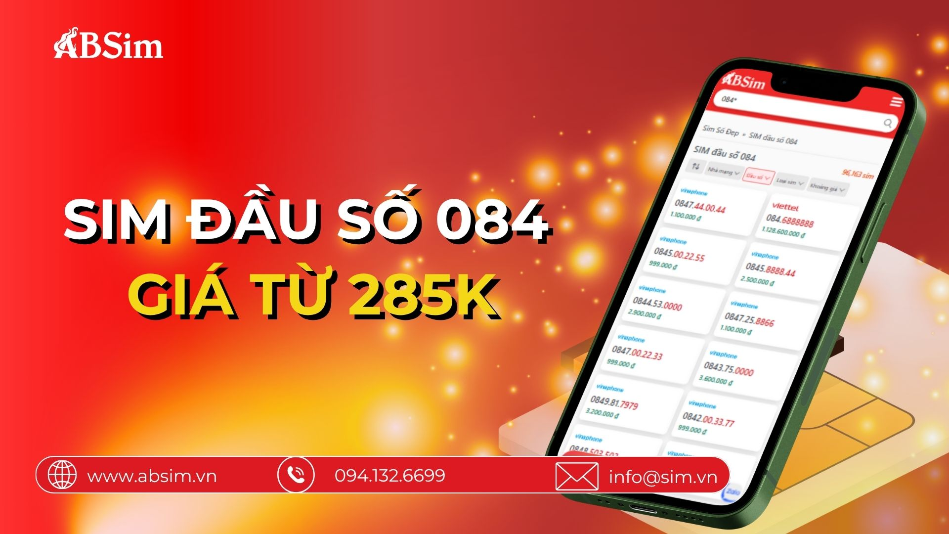 Kho sim đầu số 084 - Sim chất giá độc 