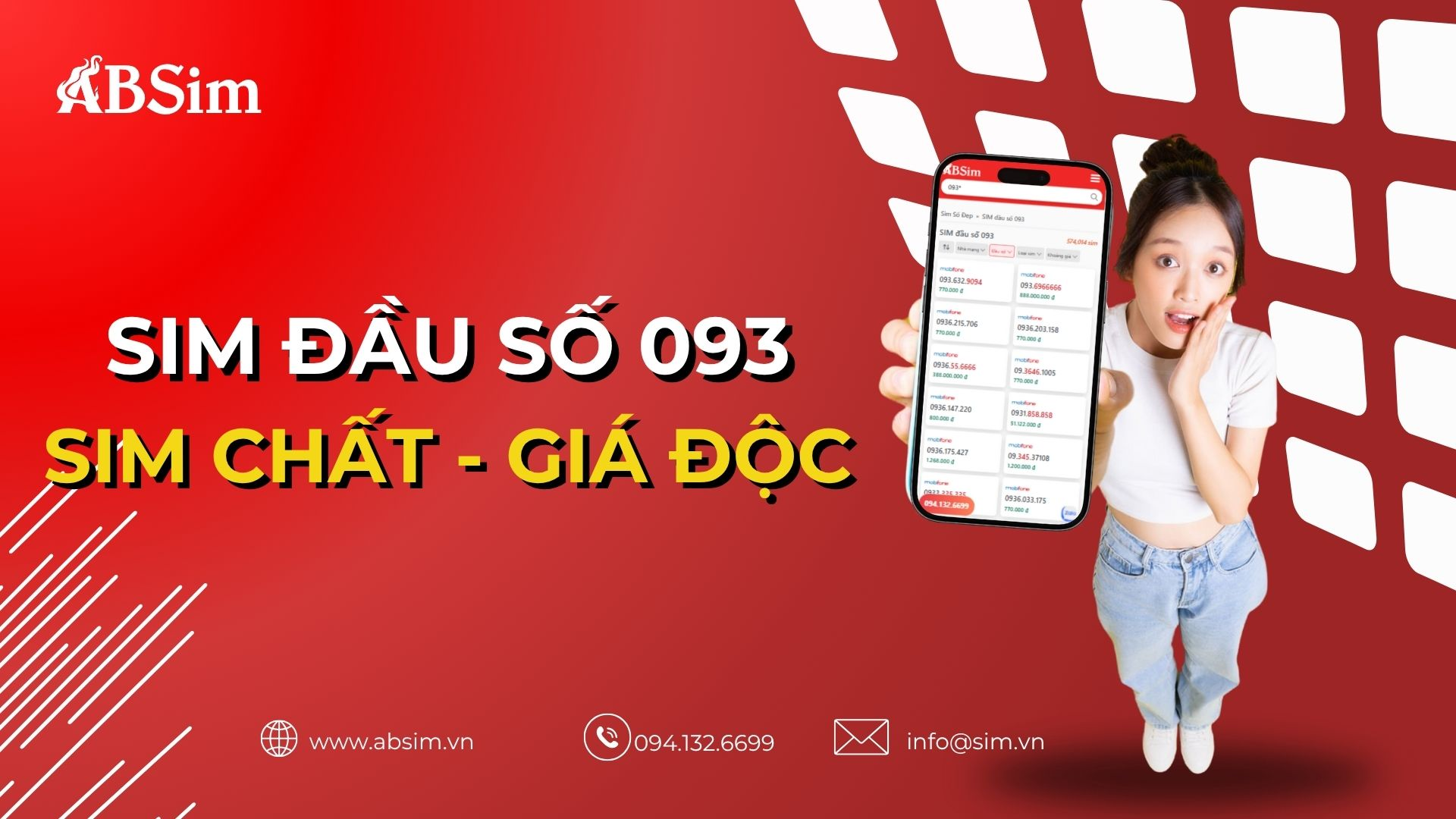Kho sim đầu số 093 - Sim chất giá độc 