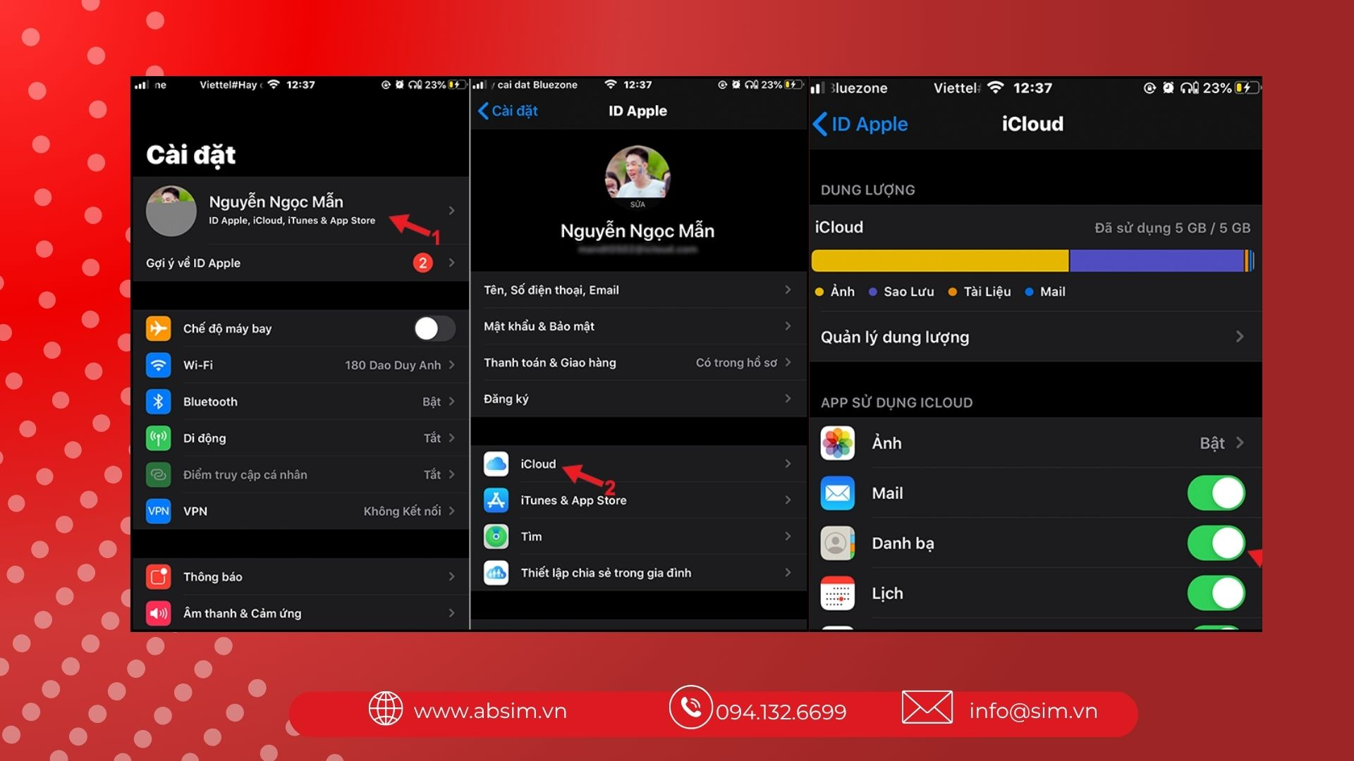 Chuyển danh bạ từ iCloud sang điện thoại 