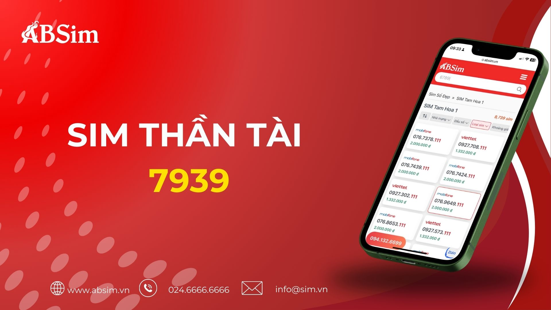 Chọn sim thần tài đuôi 7939